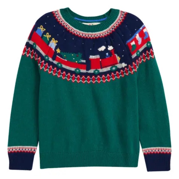 NWT Mini Boden Boy's Festive Train Christmas Holiday Sweater -   7-8y - Picture 1 of 1